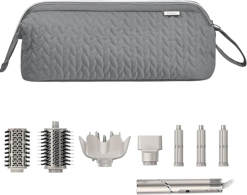 KarSyon Shark Flex Style Case for Dyson Airwrap Hair Dryer Brush Revlon Hair Tools Travel Bag Carrying Case Flat Curling Iron Organizer (Grey) - Image 1